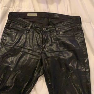 AG leather look coated jeans
